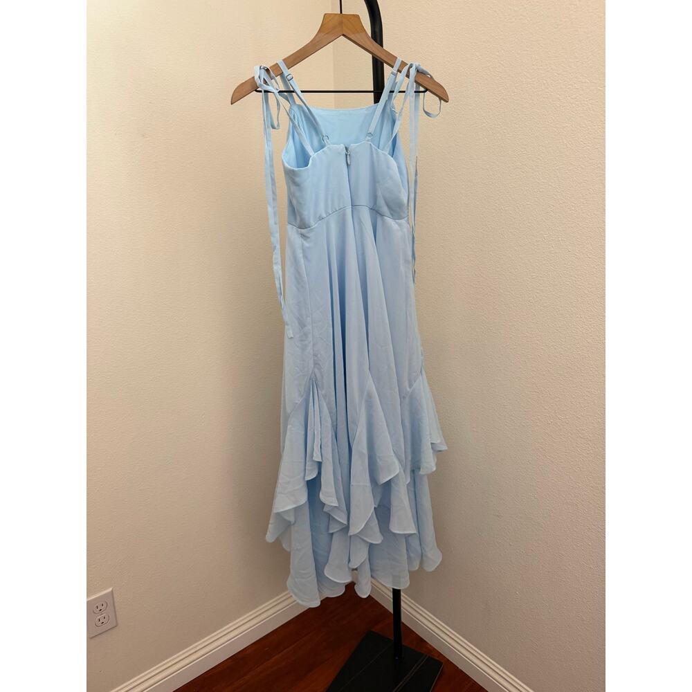 New girls formal flower girl light blue ruffle dress sz 12 - Picture 3 of 5